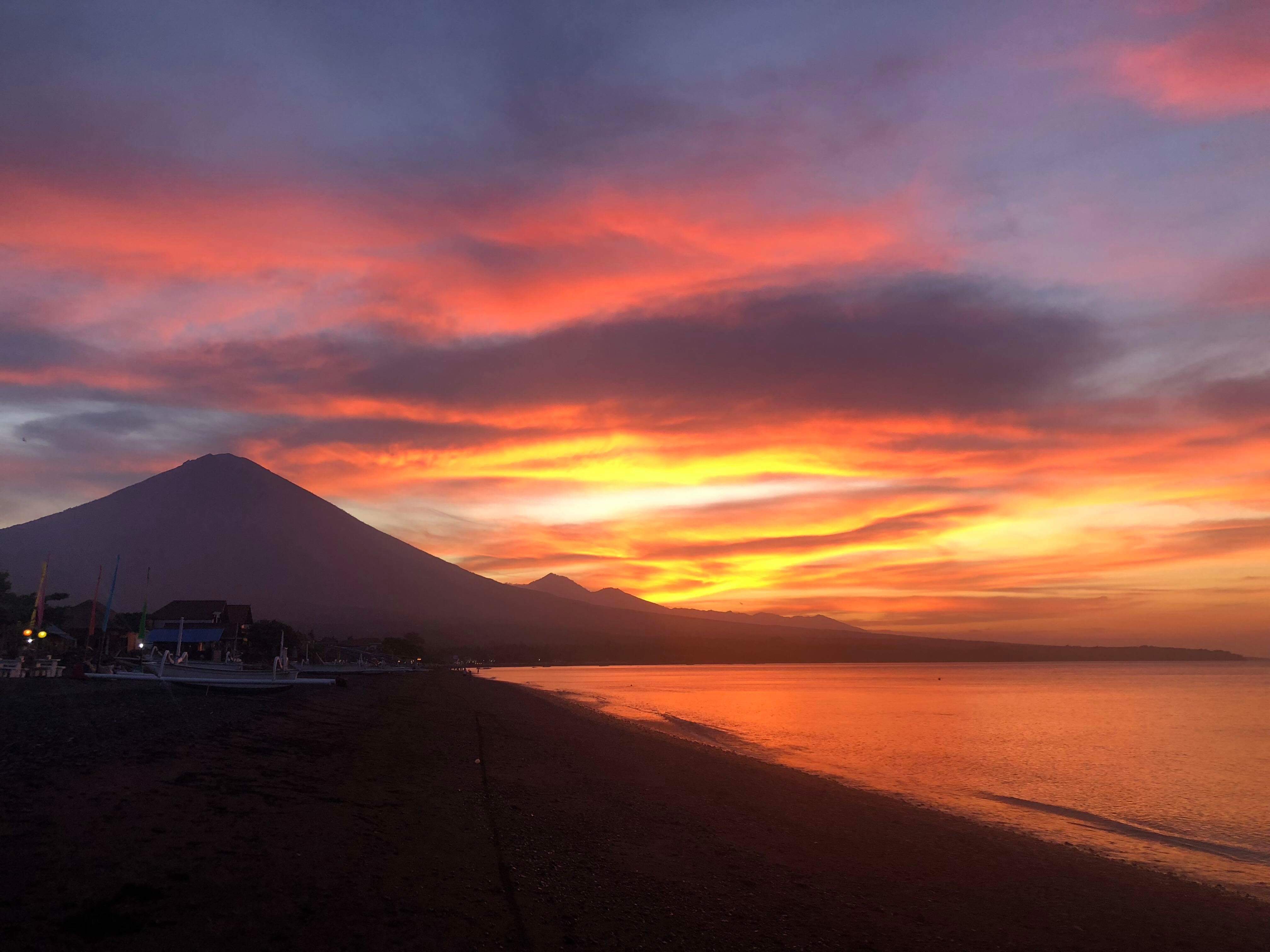 Beautiful sunset in Amed Bali