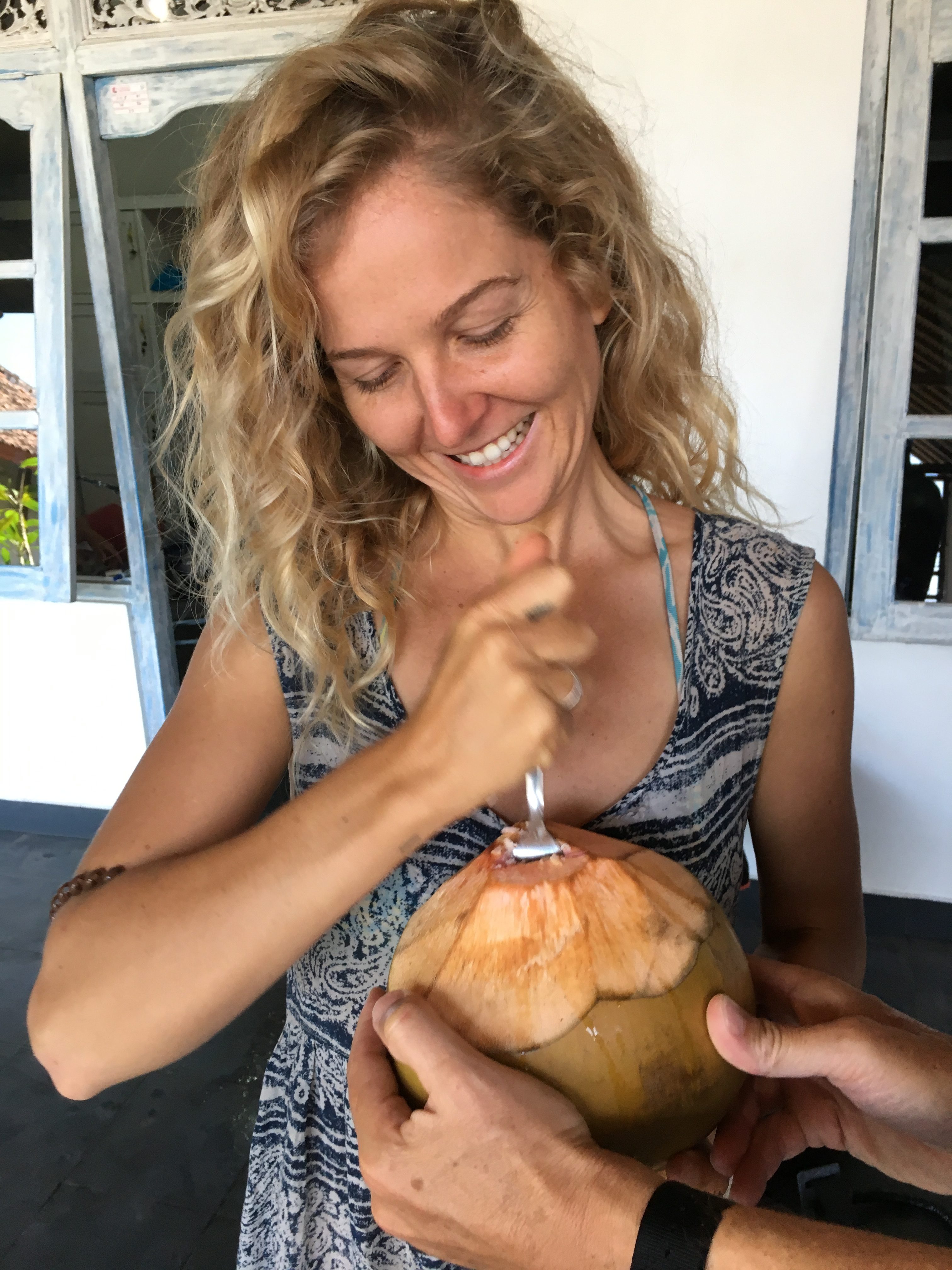 Fresh coconut after the dive